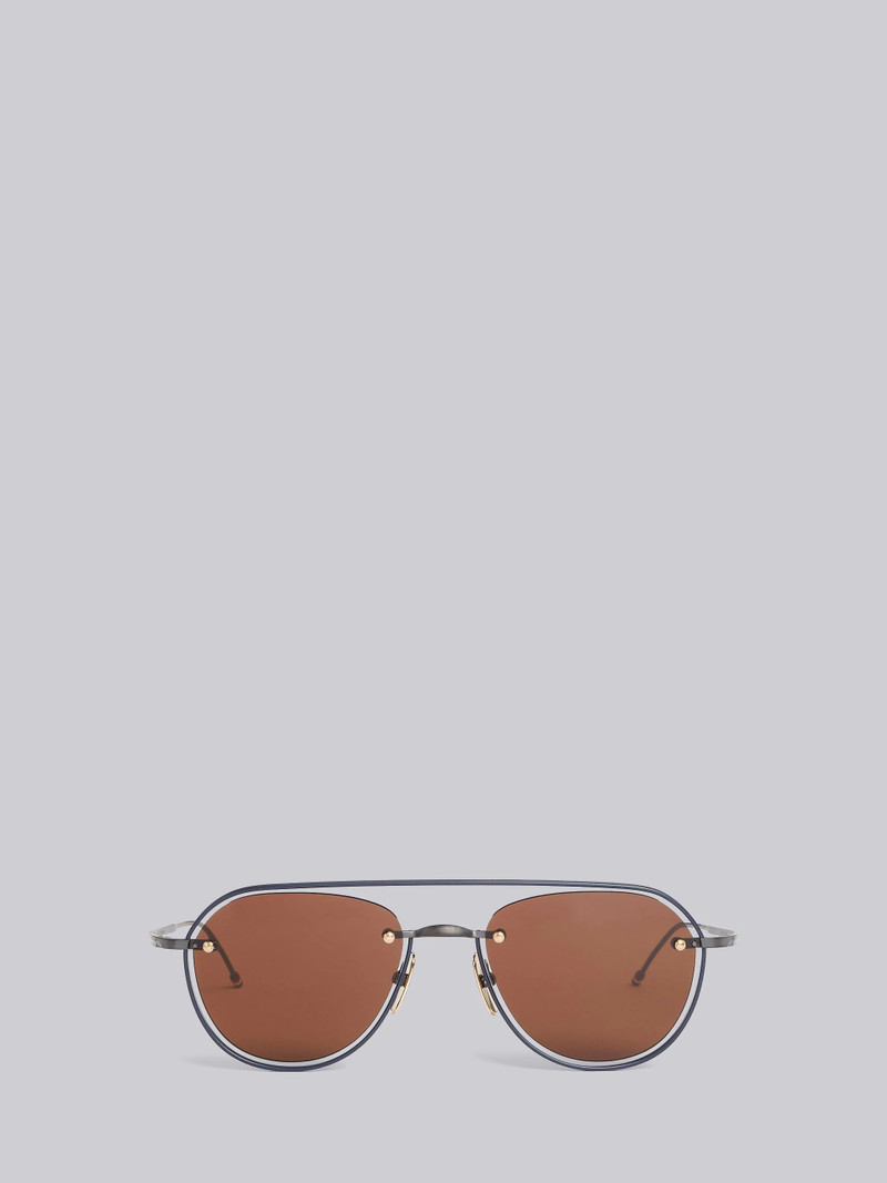 TB112 - Black Iron Aviator Sunglasses 1