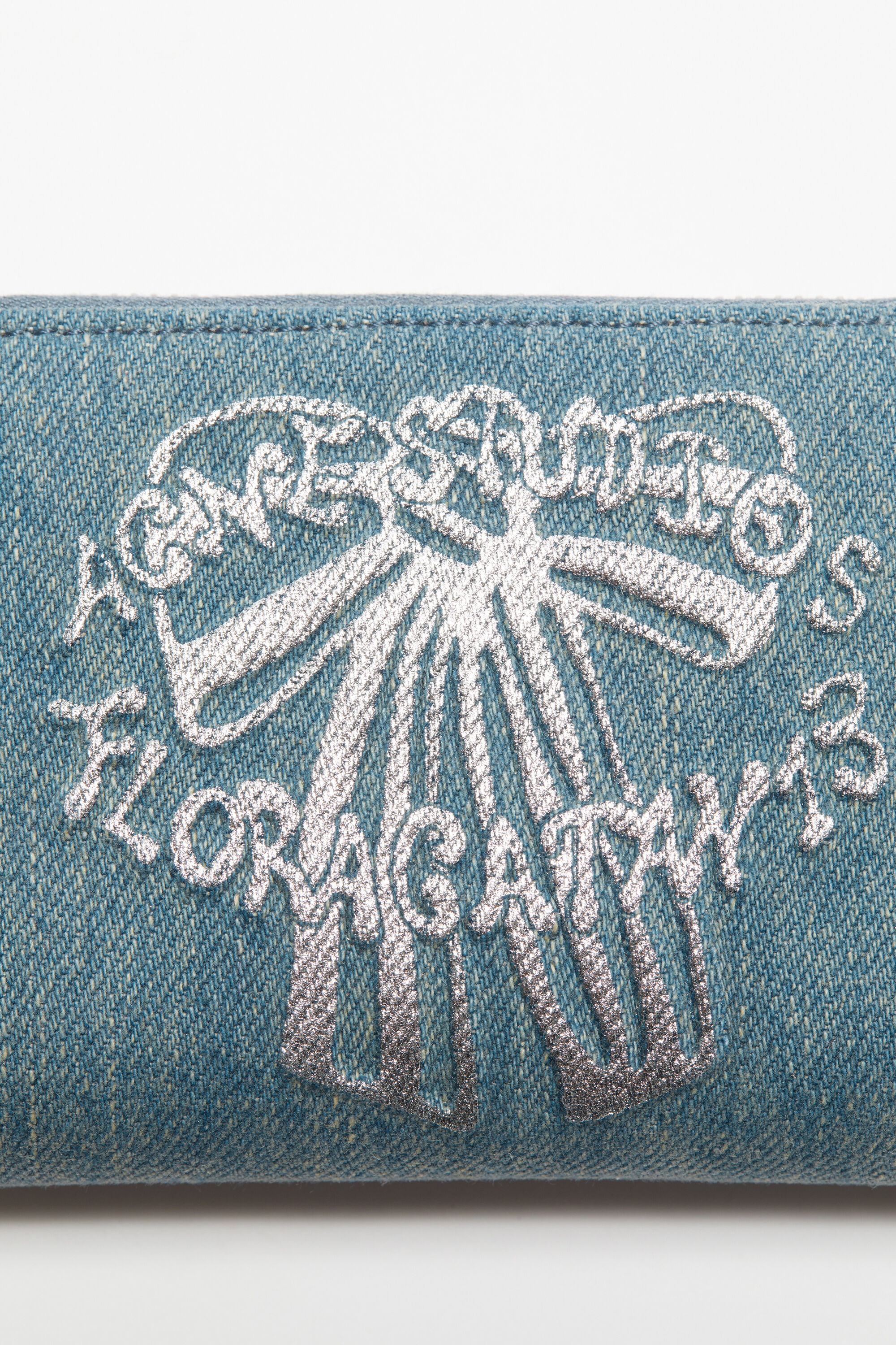 Denim zip wallet - Dusty blue - 5