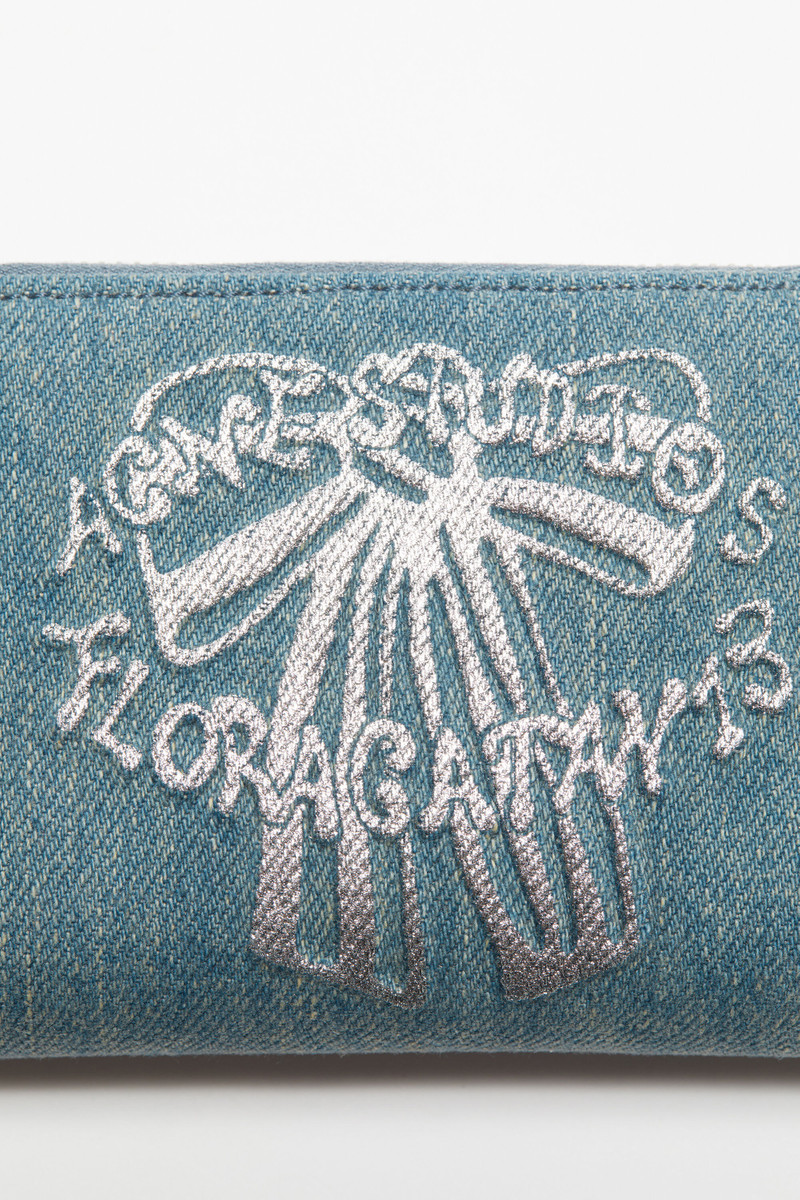 Denim zip wallet - Dusty blue 5