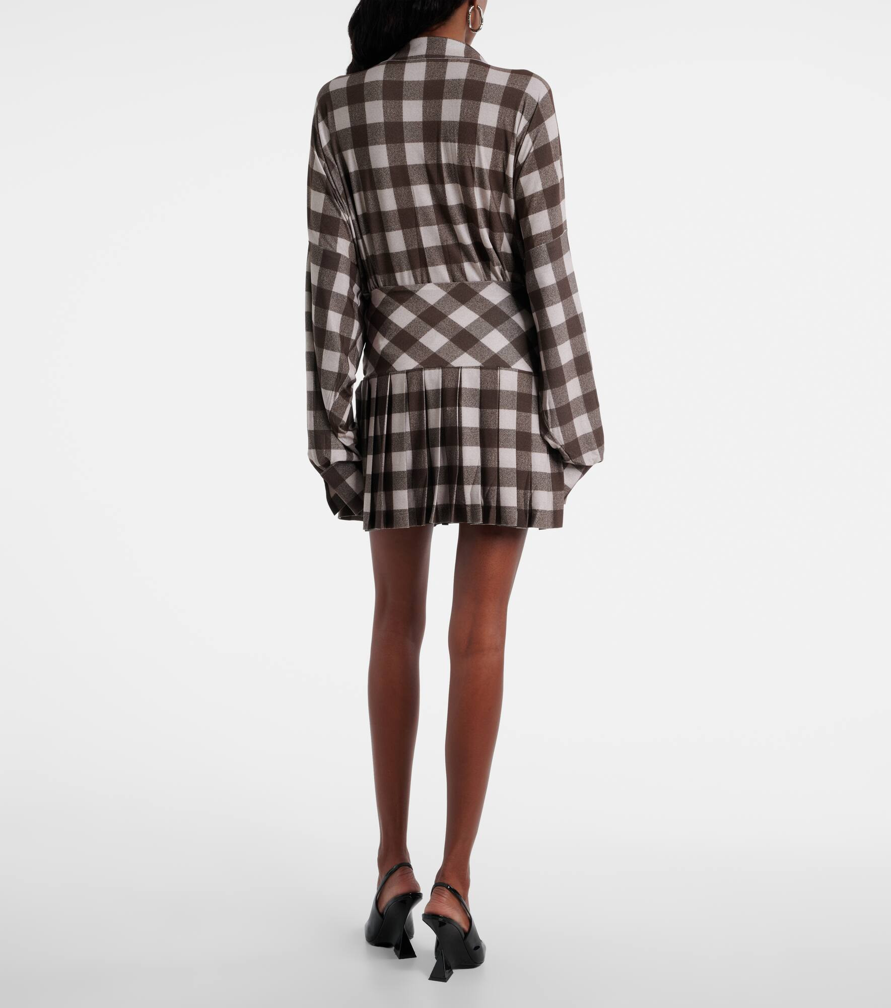 Checked pleated miniskirt - 3