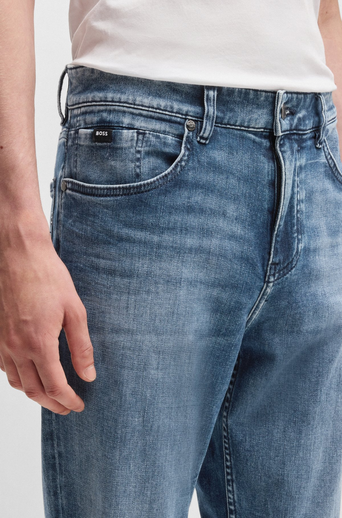 MAINE REGULAR-FIT JEANS IN SUPER-SOFT BLUE DENIM - 5
