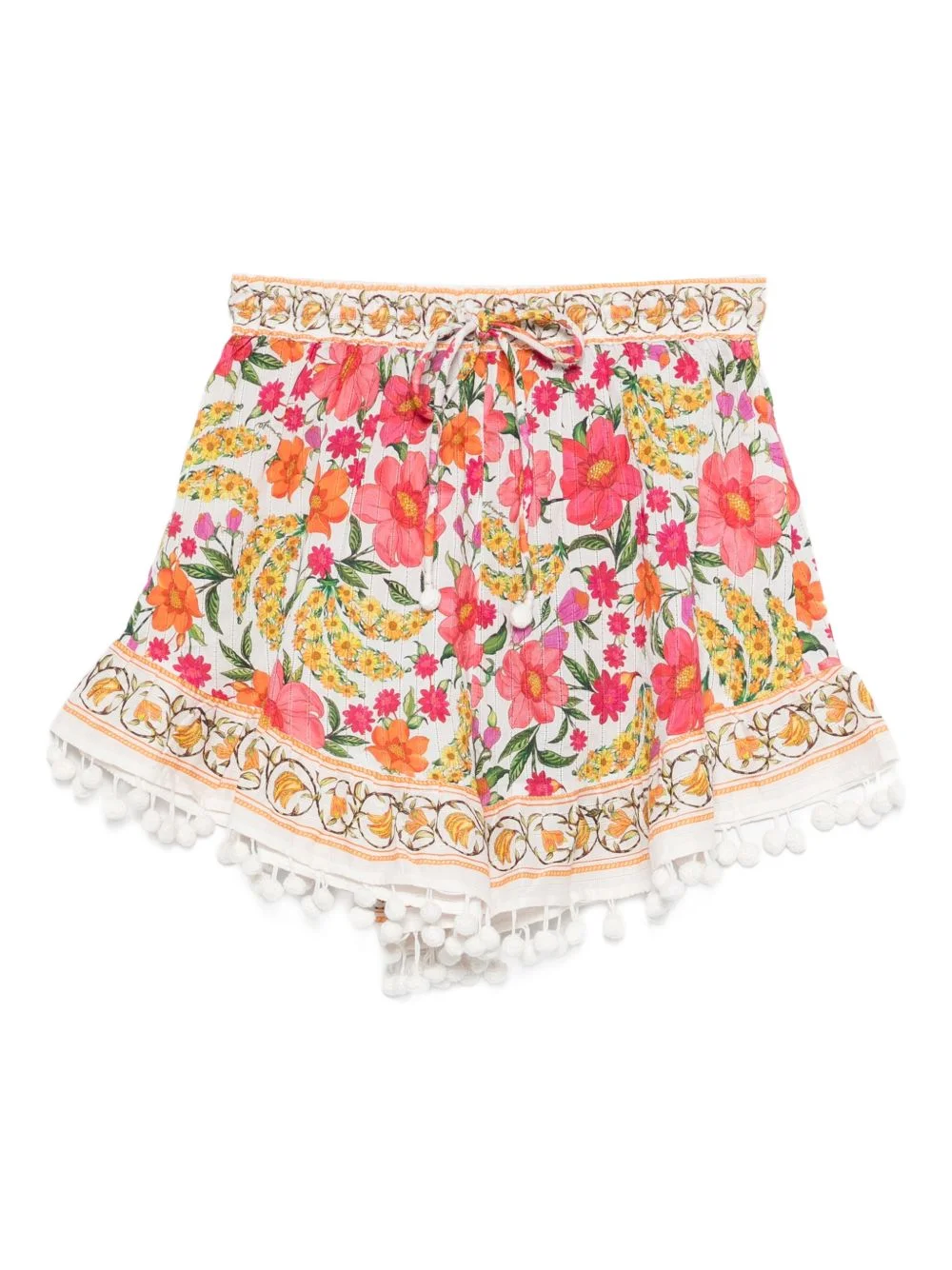 floral-print pom-pom shorts - 1