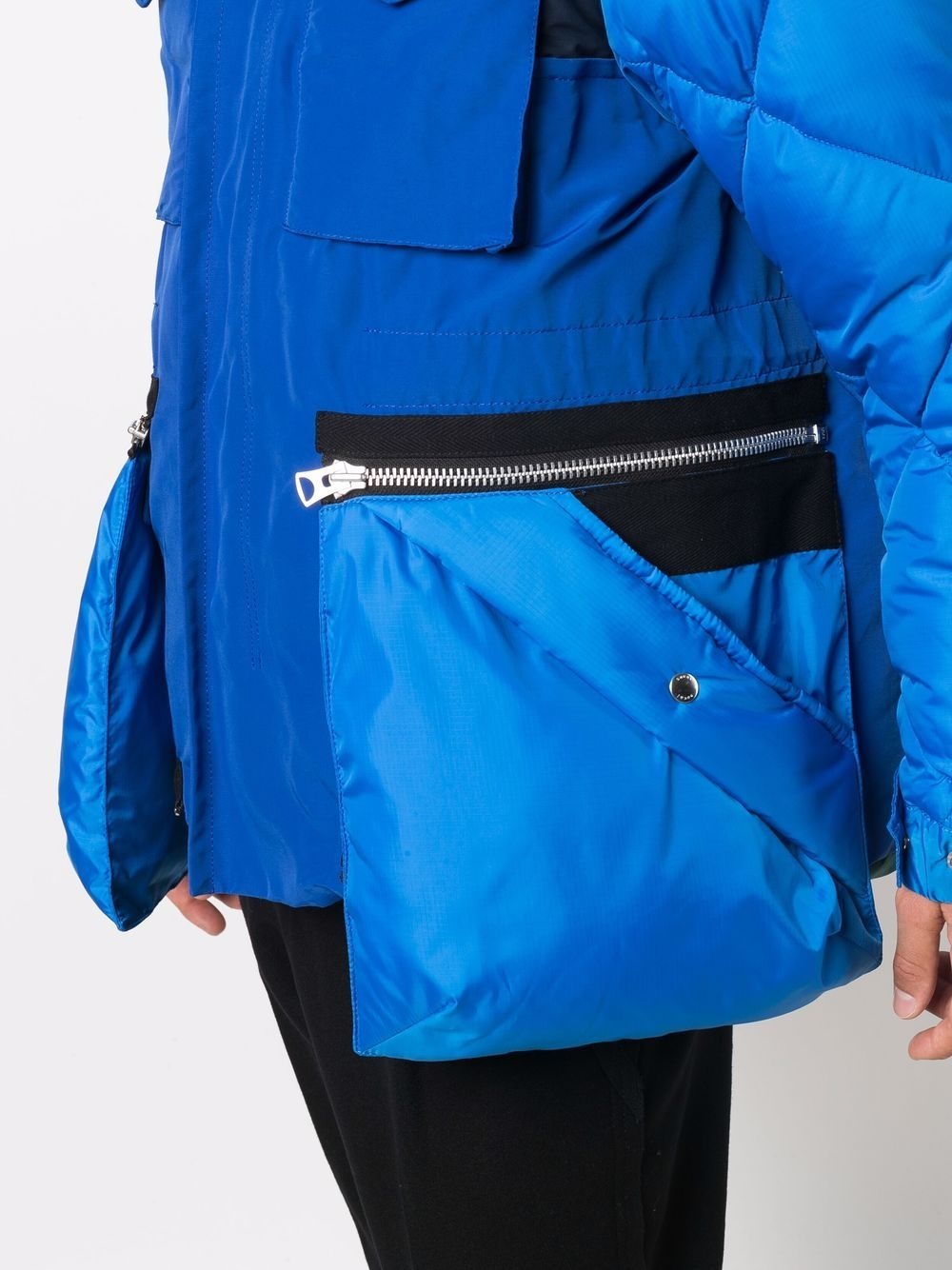 panelled oversize-pocket padded jacket - 5