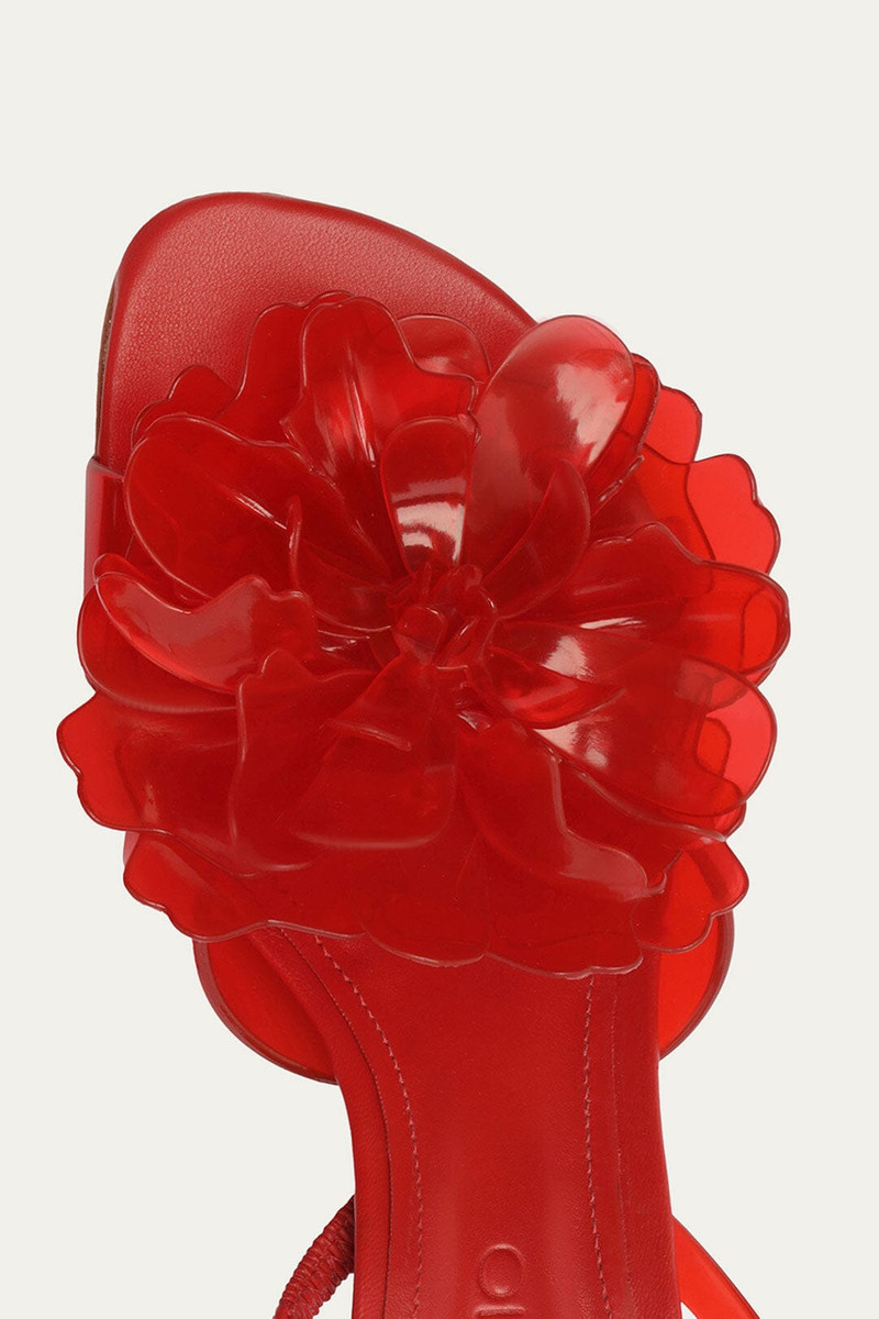 Red Flower Jelly Heeled Sandal 5