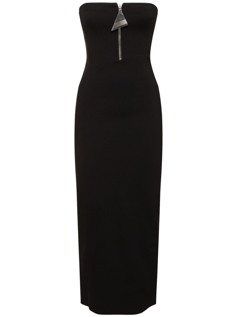 Strapless zip-up midi dress - 1