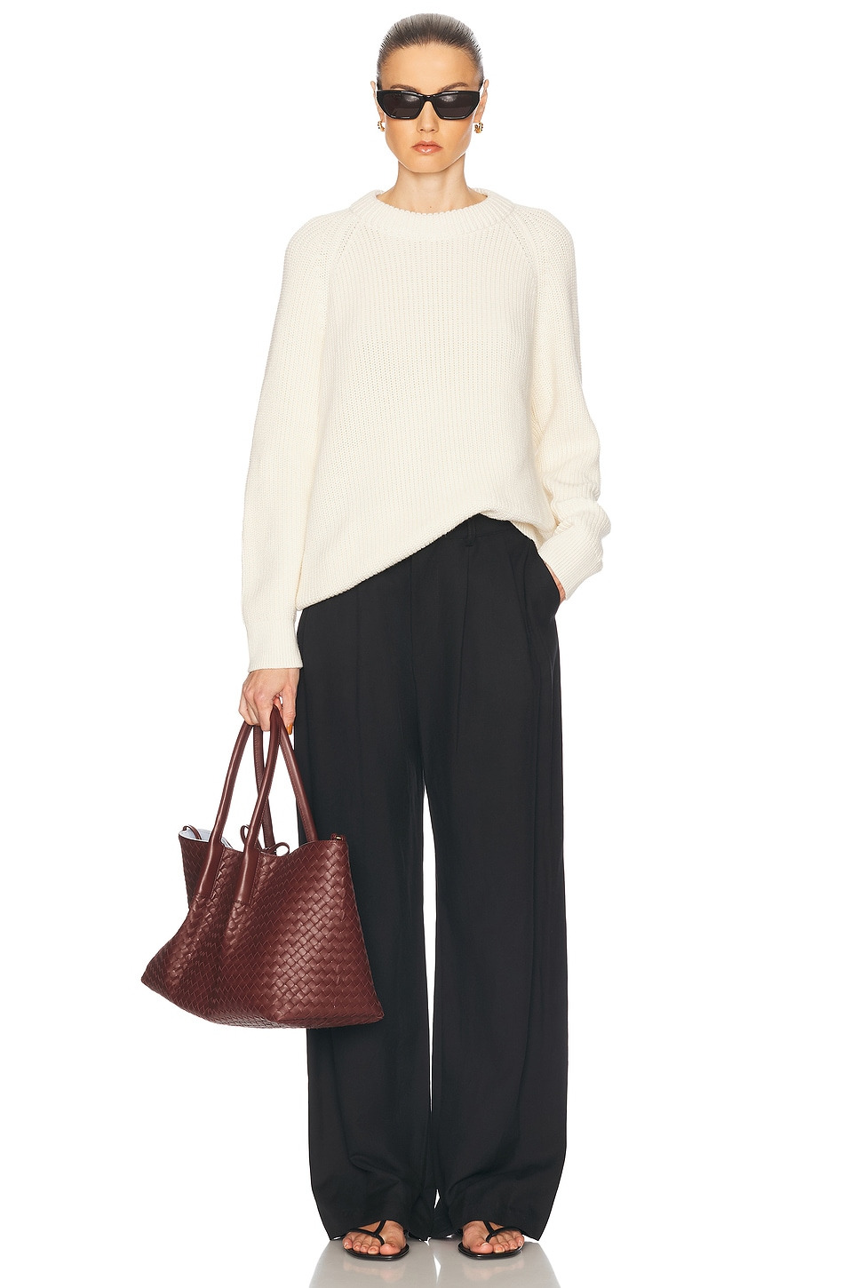 Oversized Cotton Fisherman Sweater - 4