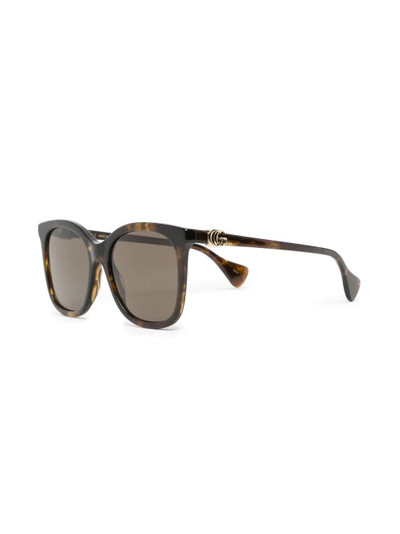 GUCCI tortoiseshell oversize-frame sunglasses outlook