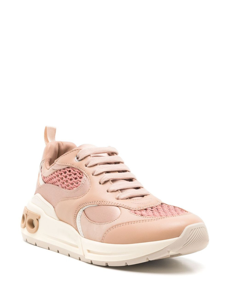 FERRAGAMO Gancini-embossed panelled sneakers outlook
