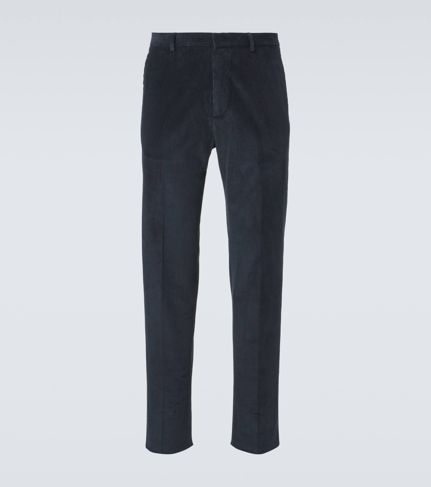 Cotton corduroy straight pants - 1