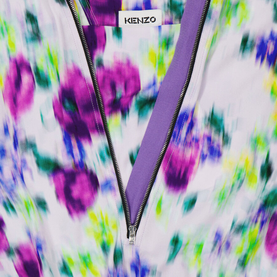 Kenzo Ladies Wisteria Asymmetric Dress With Blurred Floral Print - 7