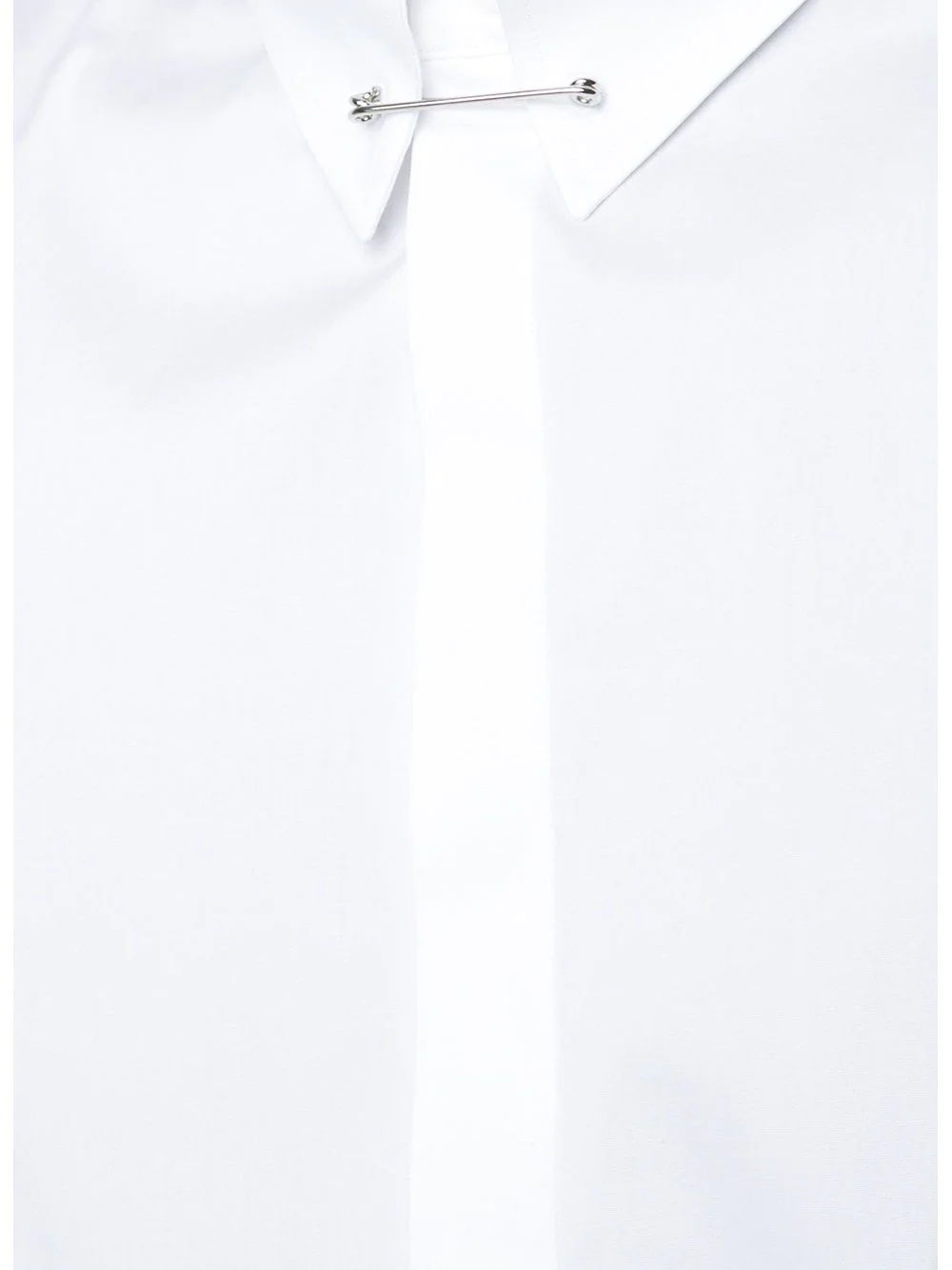 pin-collar plain shirt - 5