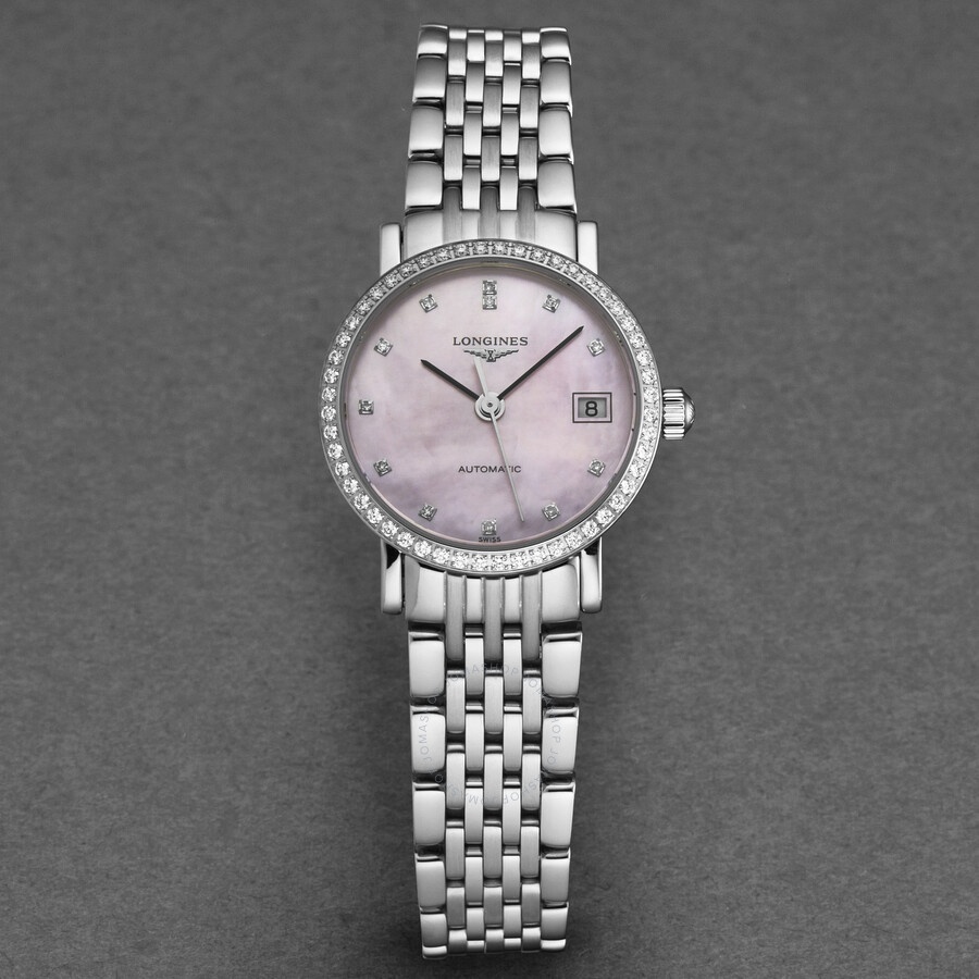 Longines Elegant Automatic Diamond Pink Dial Ladies Watch L4.309.0.89.6 - 4