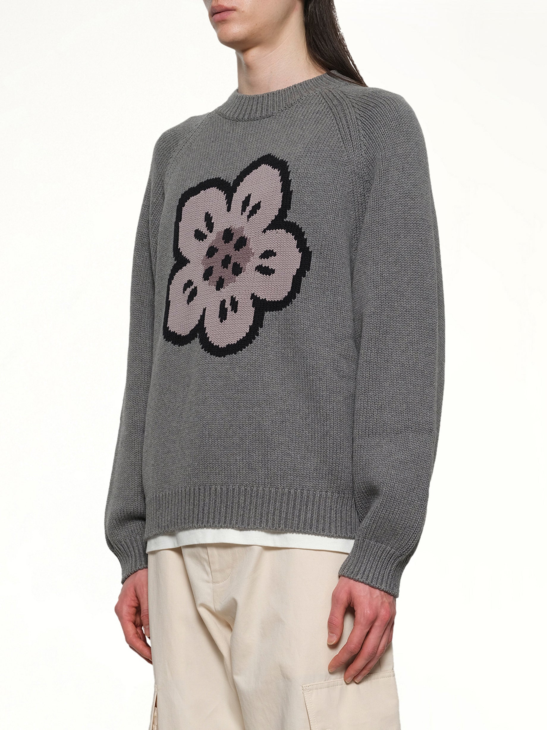 Boke Flower Jumper in Pale Grey - 3