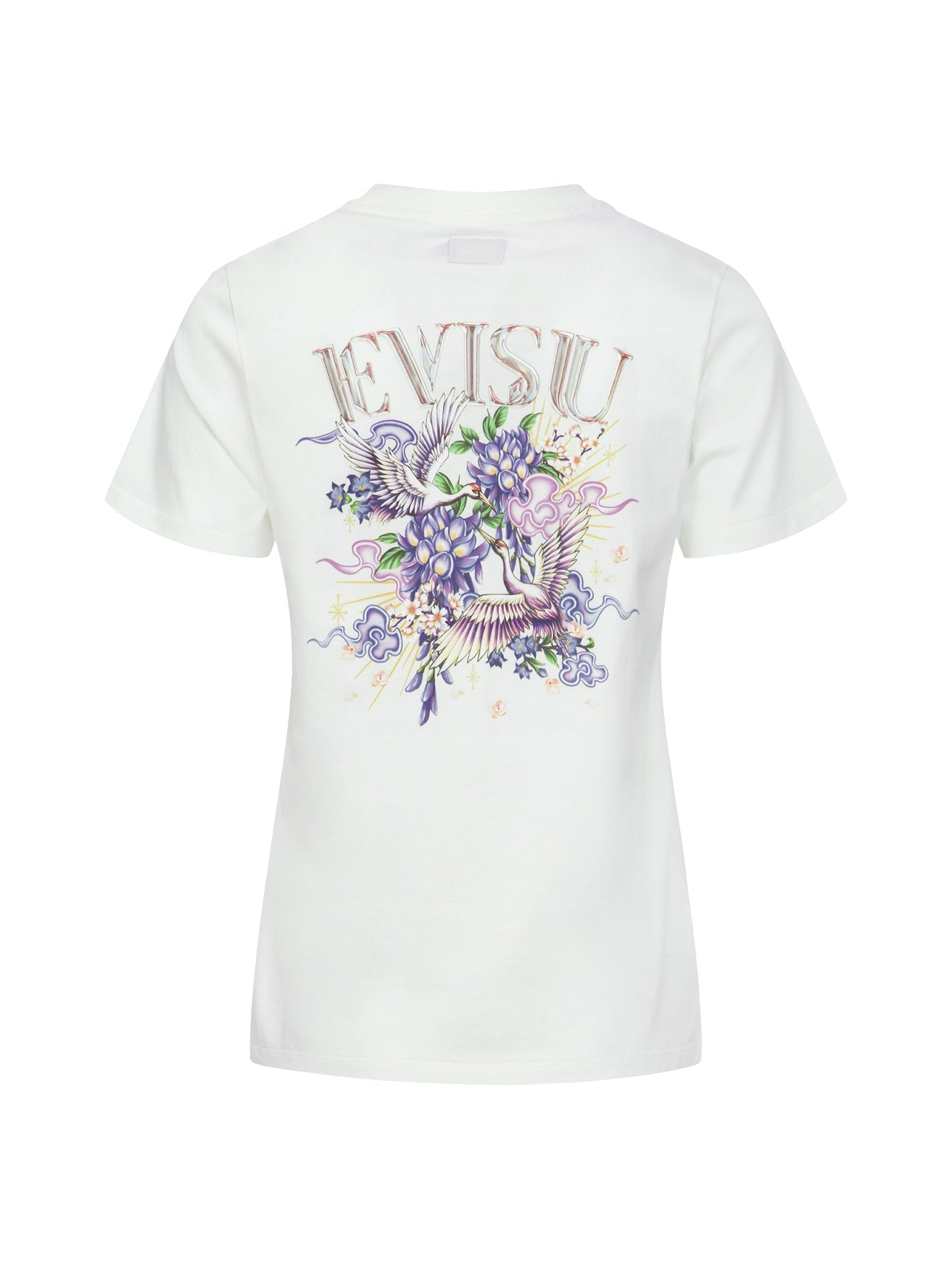 CRANES AND WISTERIA PRINT REGULAR FIT T-SHIRT - 12