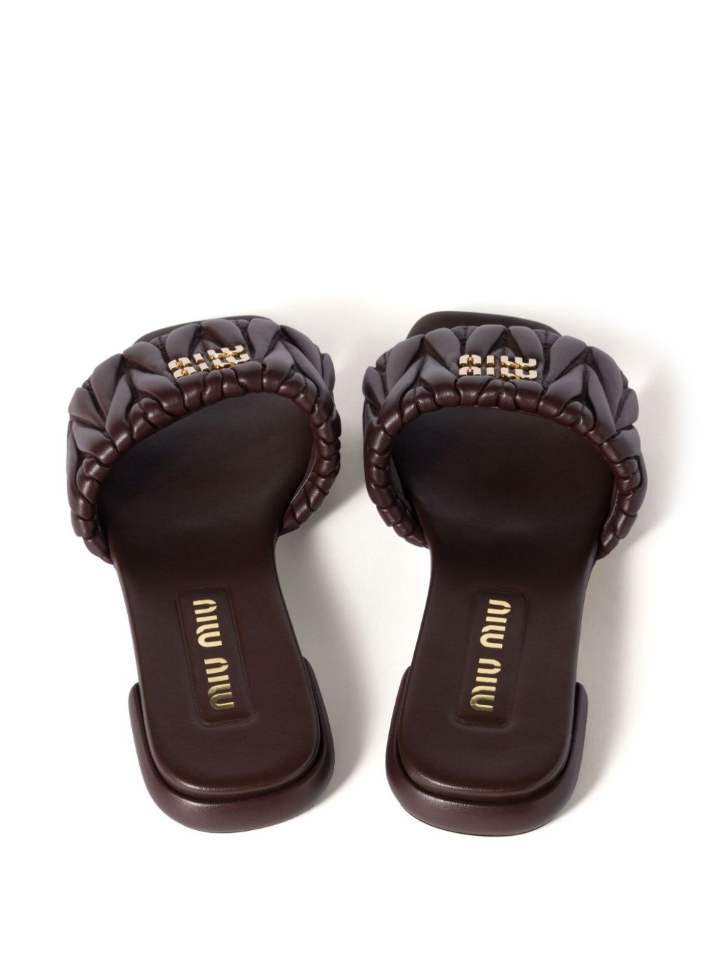 Miu Miu Women Matelassé Leather Flat Sandals - 3