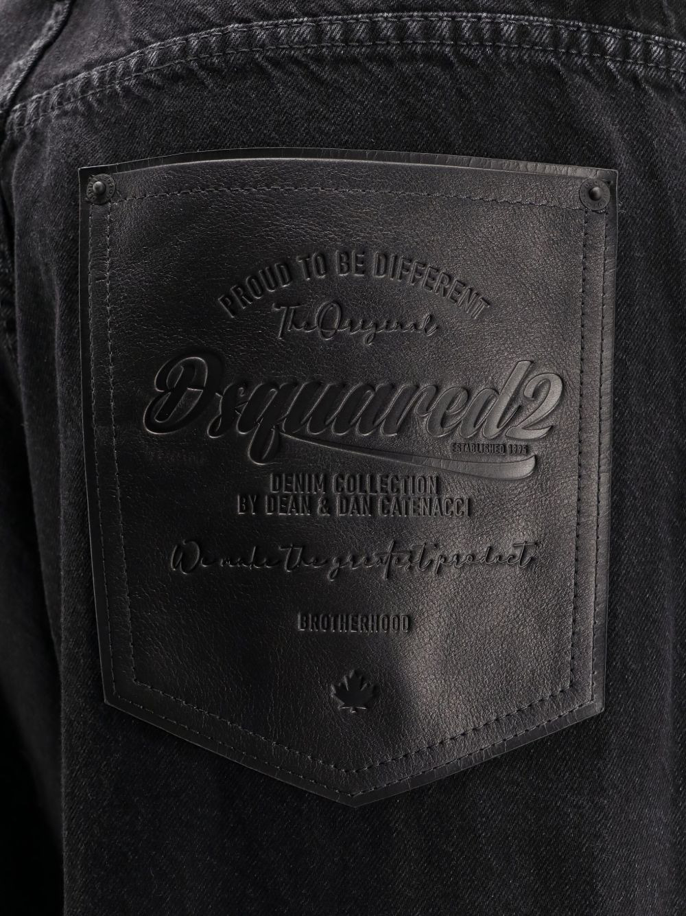 leather-patch jeans - 3