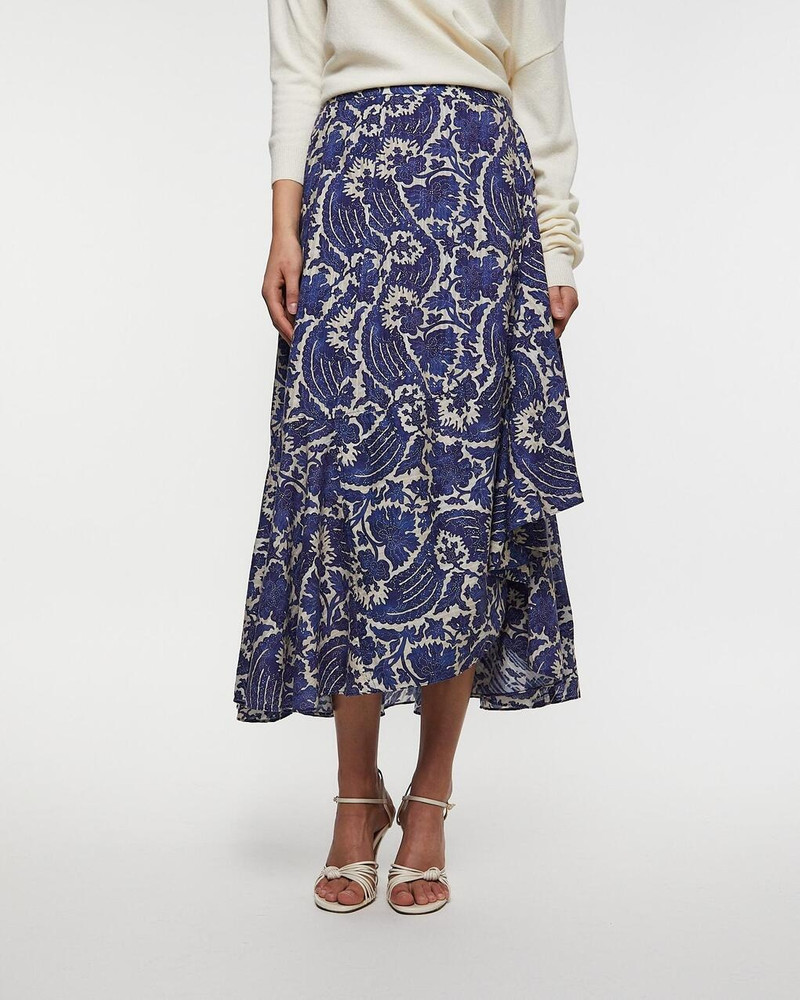 ULLA JOHNSON Skirt Sabina Faux Wrap  Blue outlook