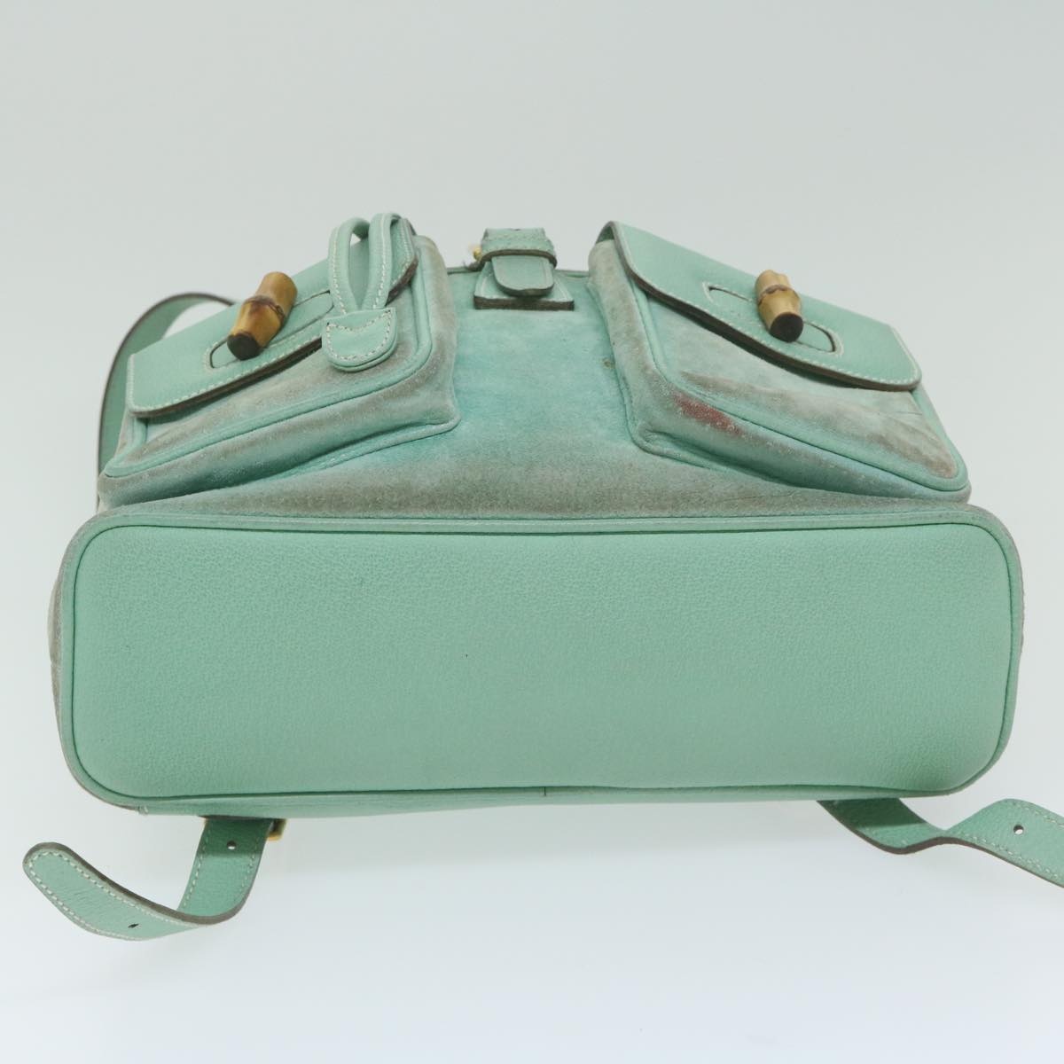 GUCCI Bamboo Backpack Suede Light Blue - 5
