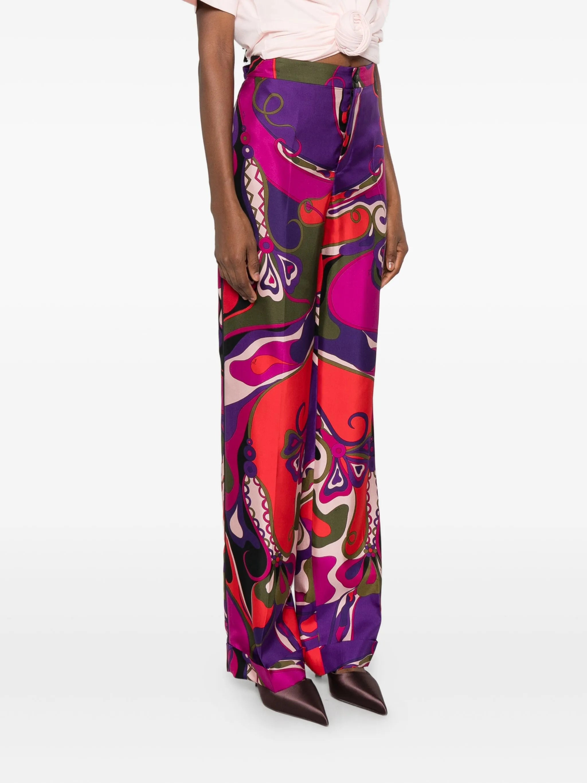 abstract-print trousers - 3