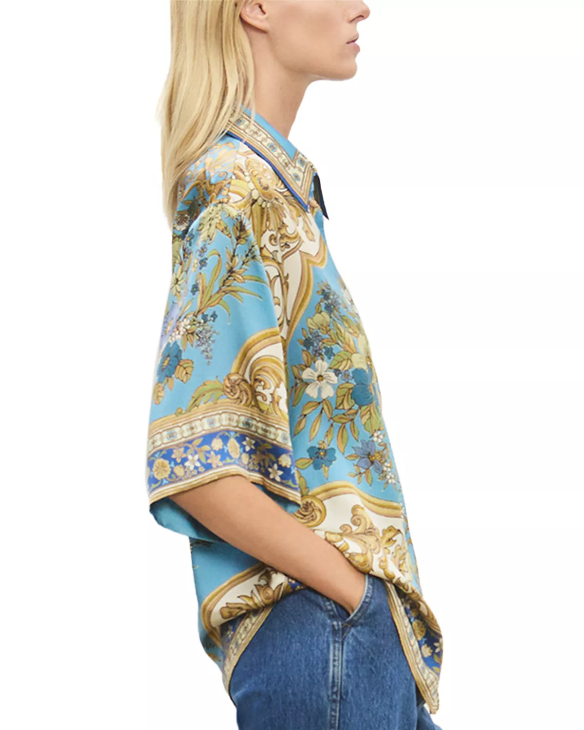 Cassie Silk Brocade Shirt - 5