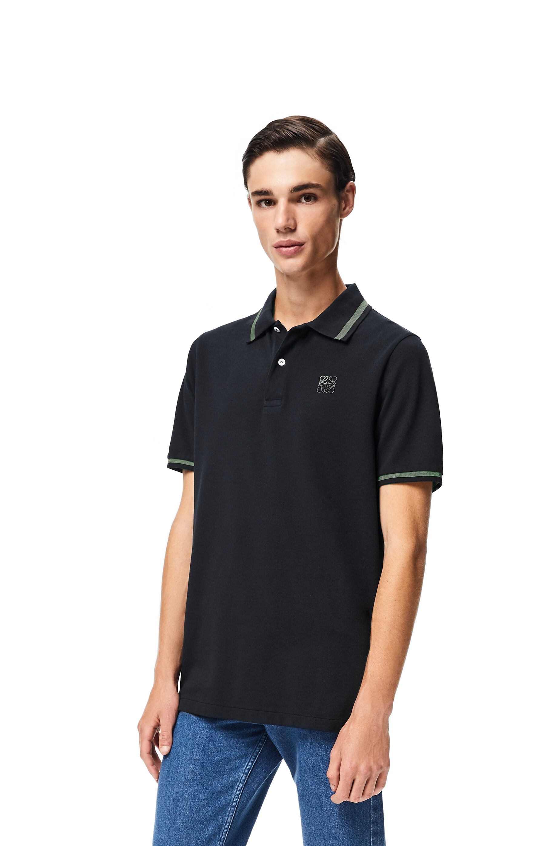 Anagram embroidered polo in cotton - 3