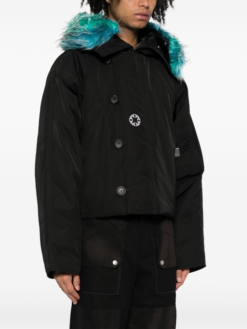 graphic-print padded hooded jacket - 4