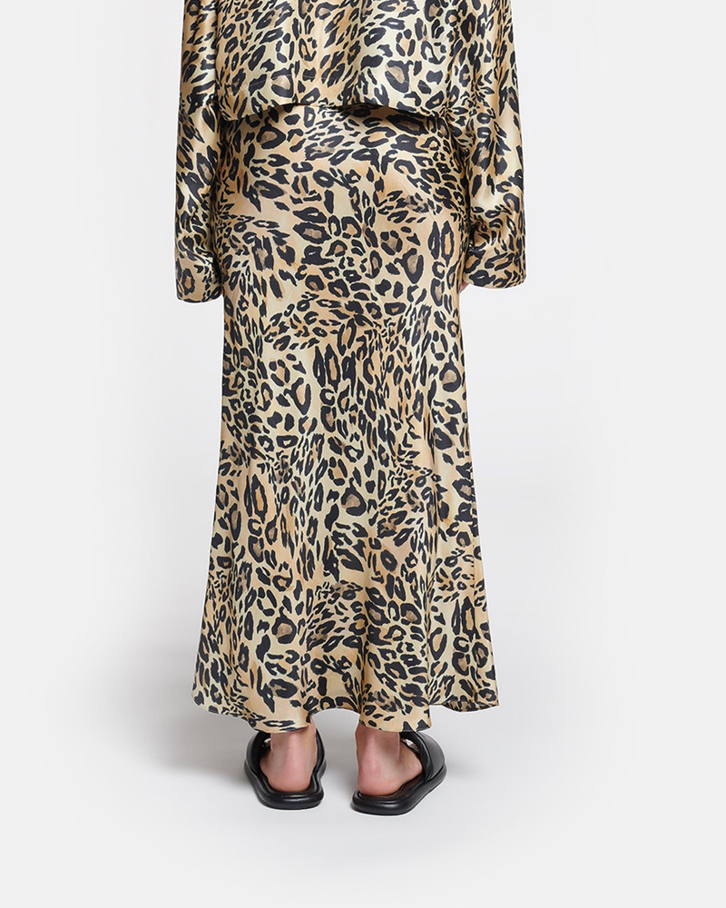 Printed Silk-Twill Midi Skirt 4
