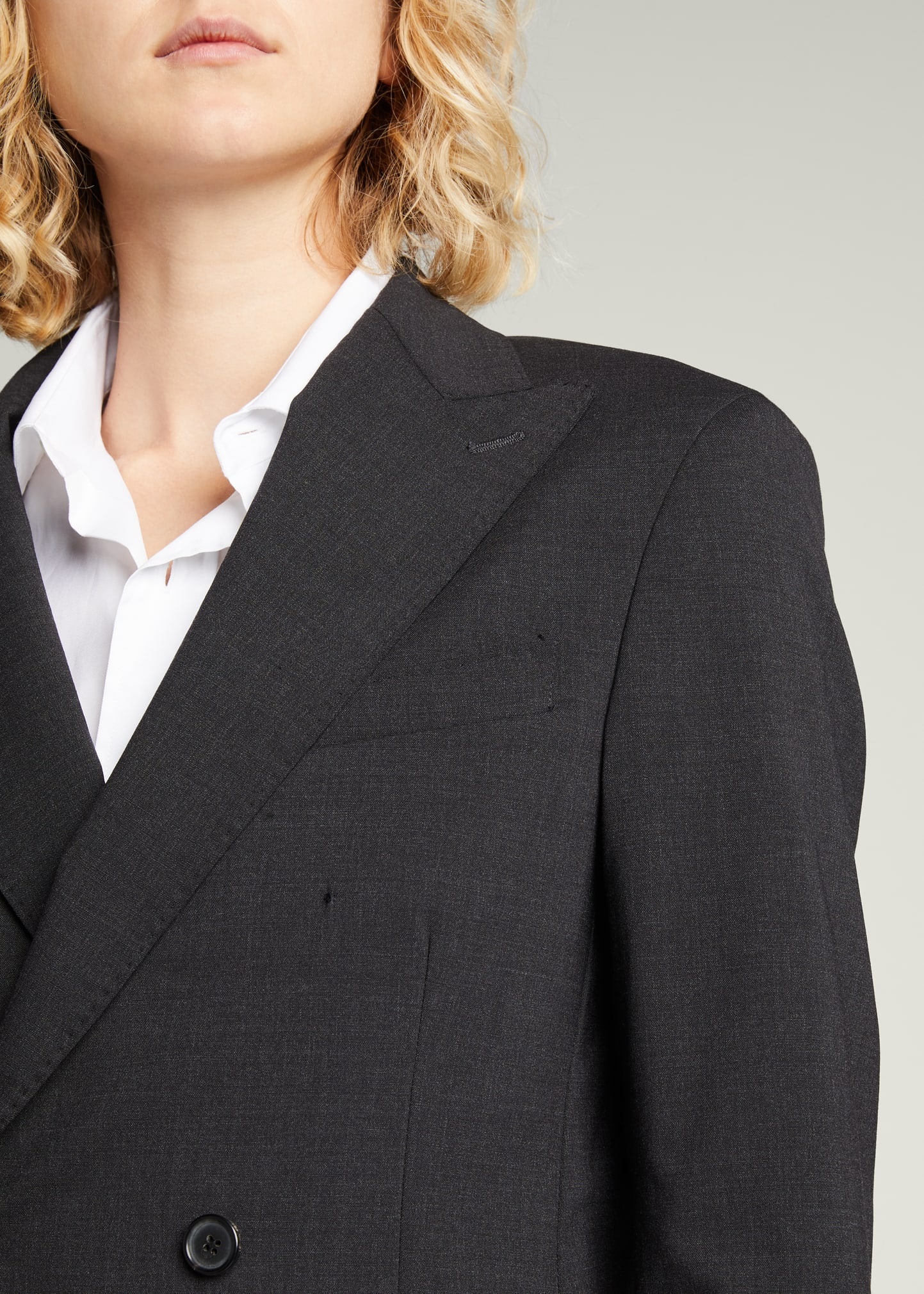 Double-Breasted Wool Blazer - 5