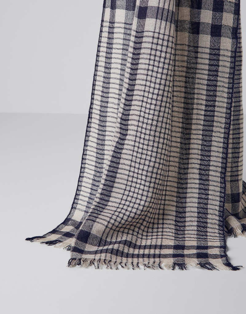 Cashmere and silk tartan scarf 1