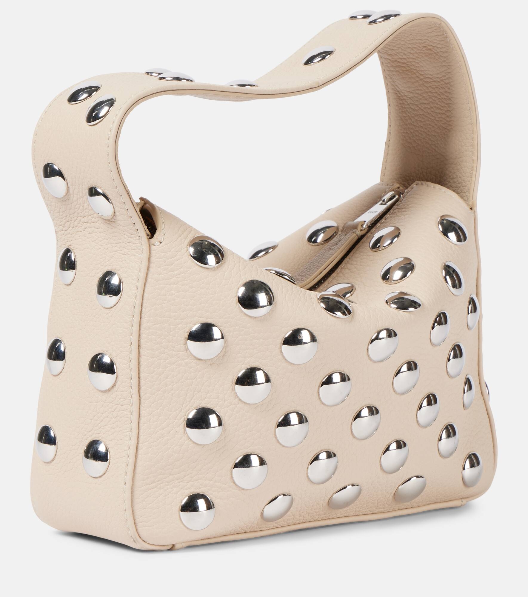 Elena Small studded leather tote bag - 4
