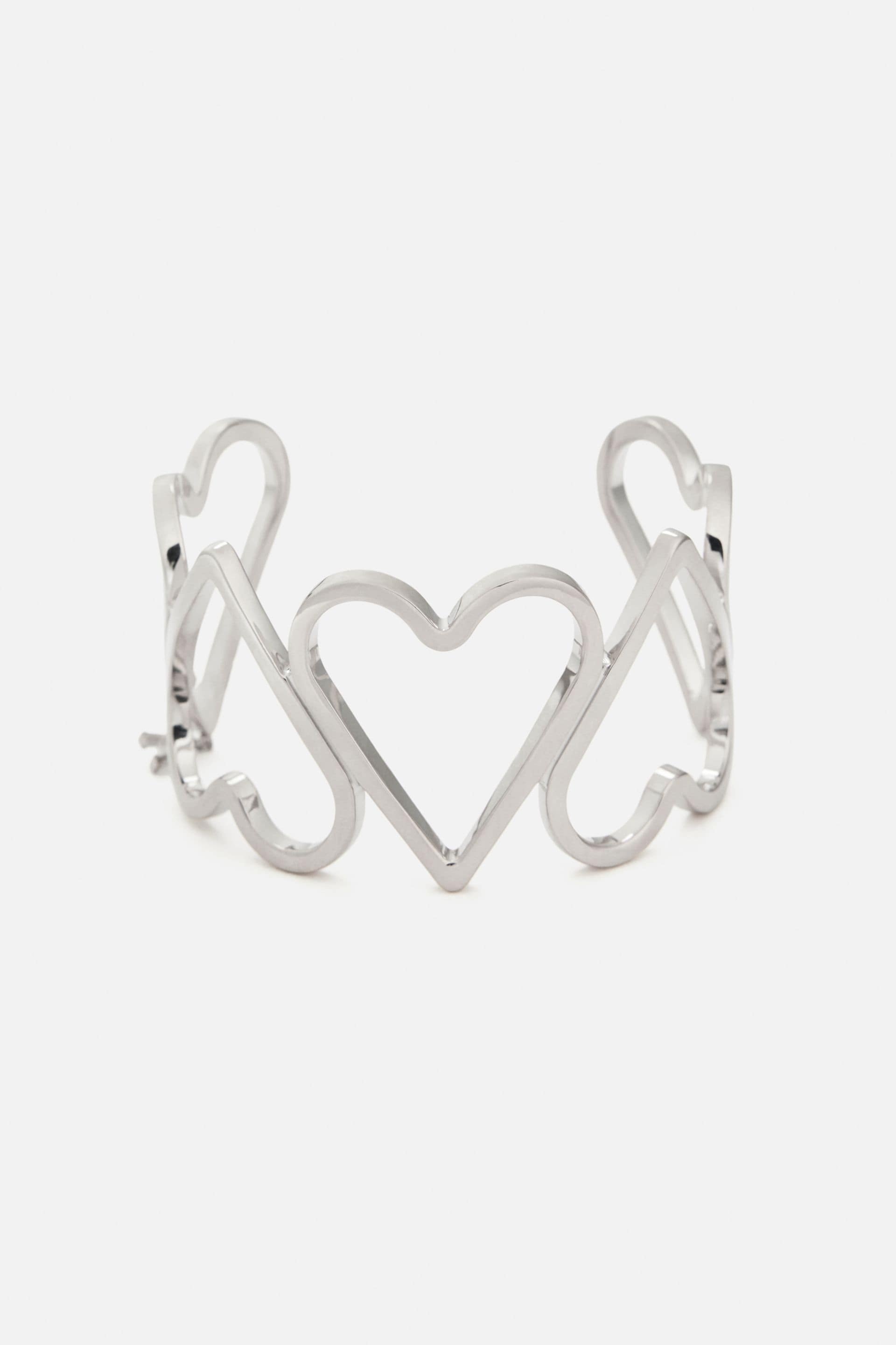 Oversize Upside Down Hearts Bracelet - 1