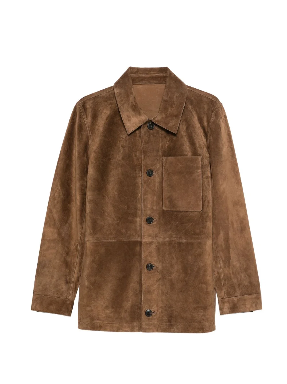 buttoned suede jacket - 1