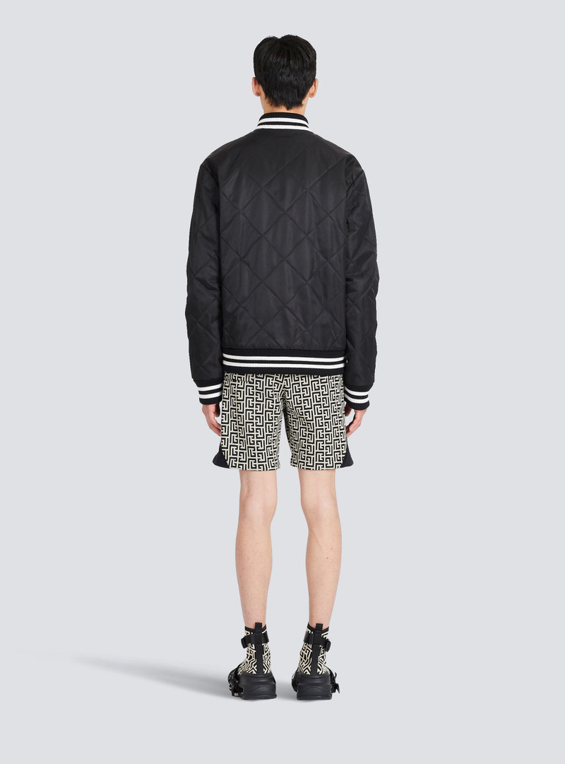 Reversible nylon bomber jacket with maxi monogram 4