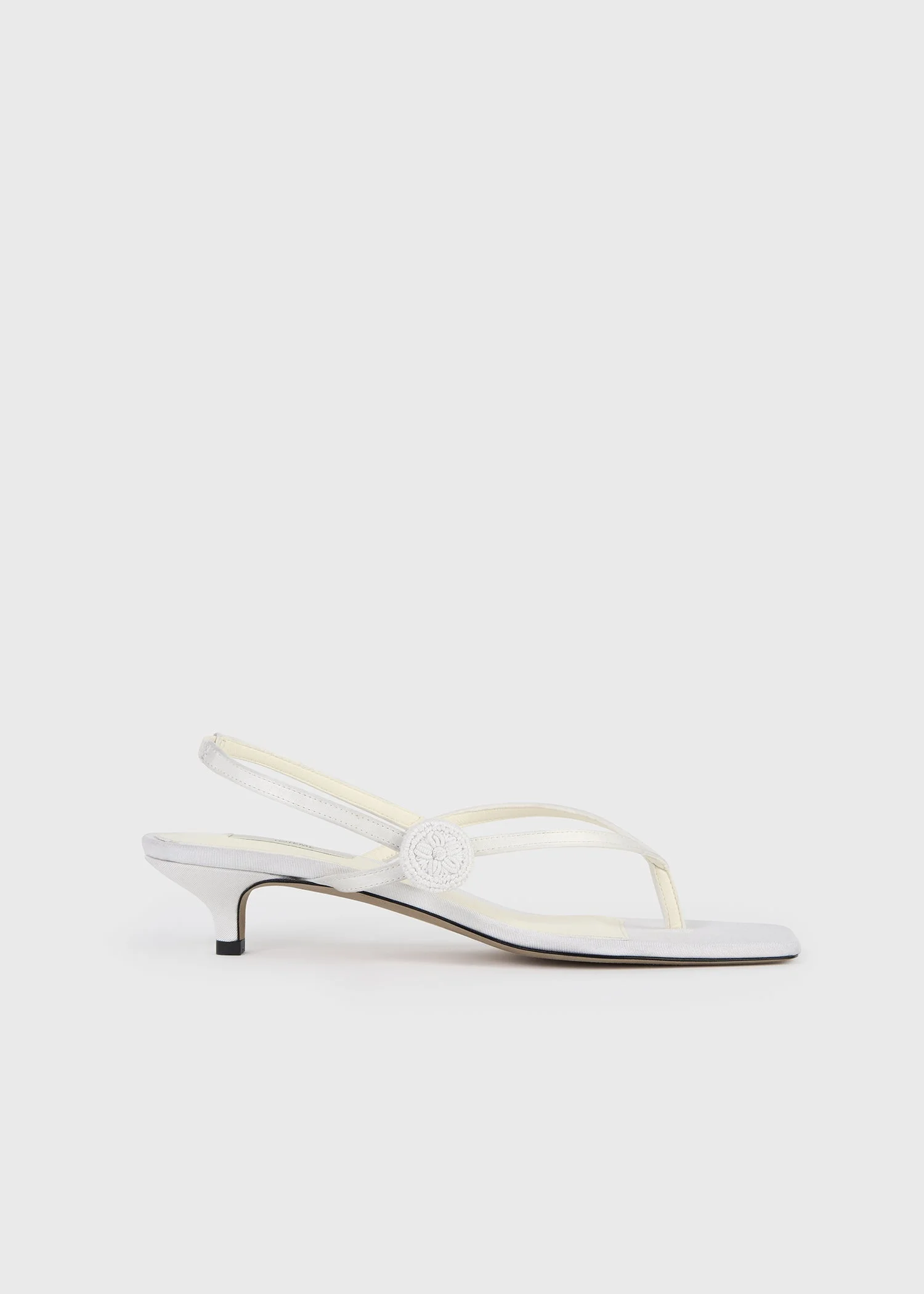 Slingback satin flip flops ecru - 1