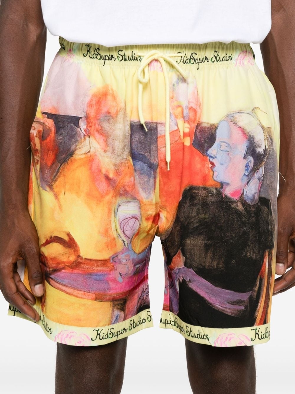 graphic-print drawstring-waist shorts - 5