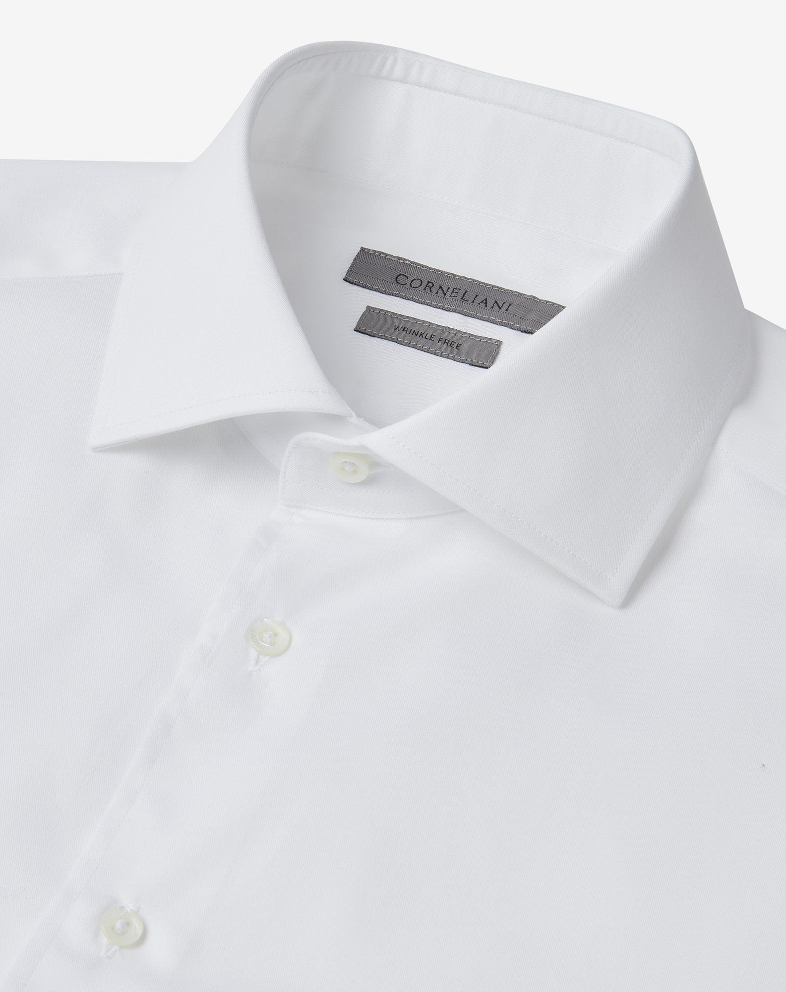 White wrinkle-free cotton twill shirt - 3