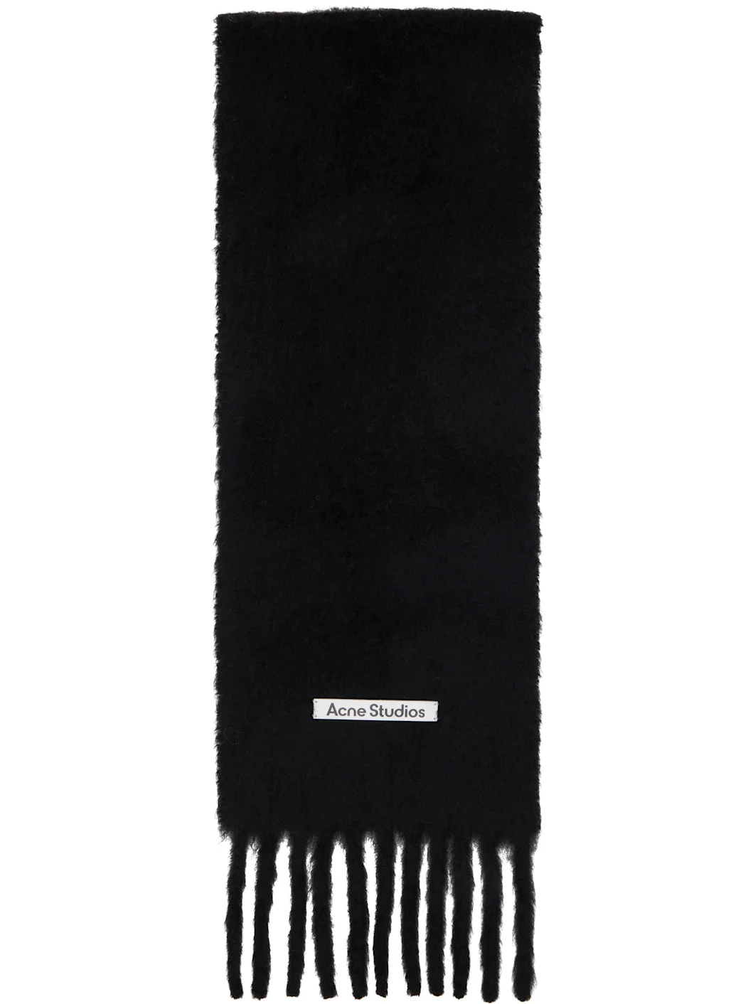 Black Mohair Logo Scarf - 1