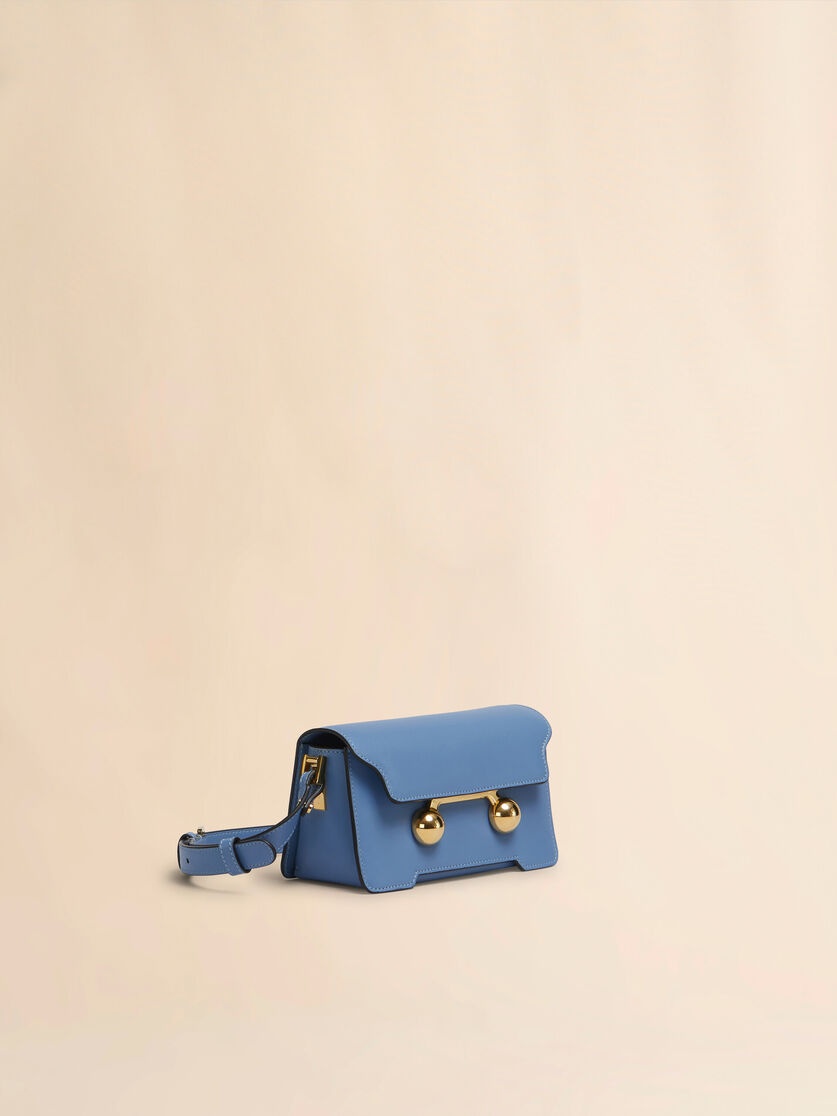 BLUE LEATHER TRUNKAROO MINI SHOULDER BAG - 4