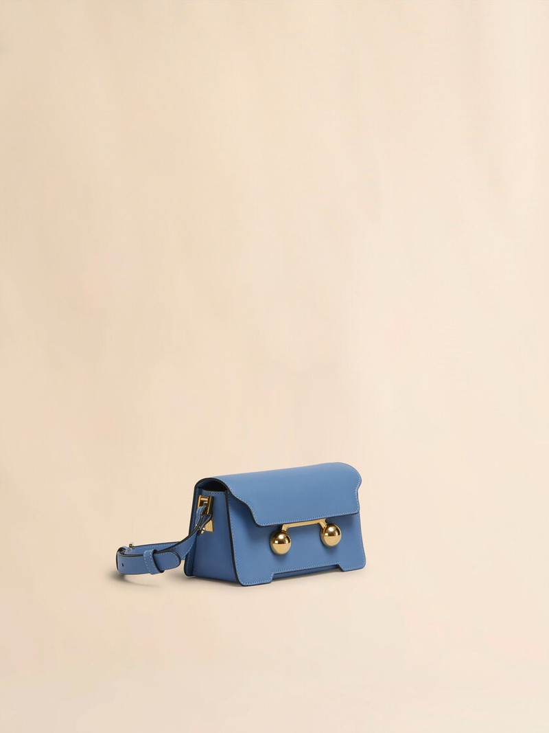 BLUE LEATHER TRUNKAROO MINI SHOULDER BAG 4