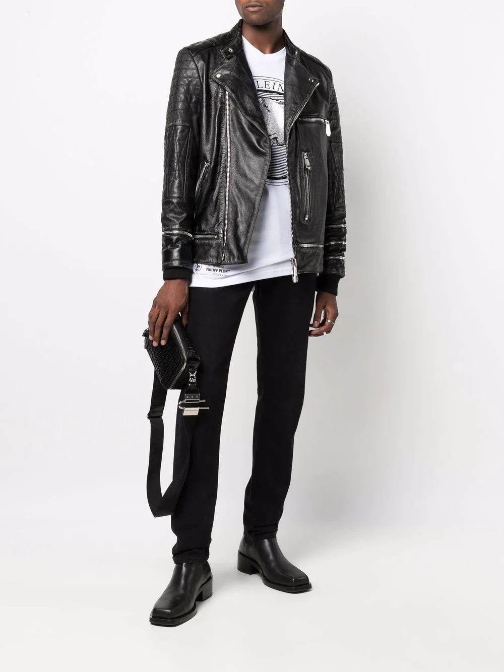 Iconic Plein leather biker jacket - 2