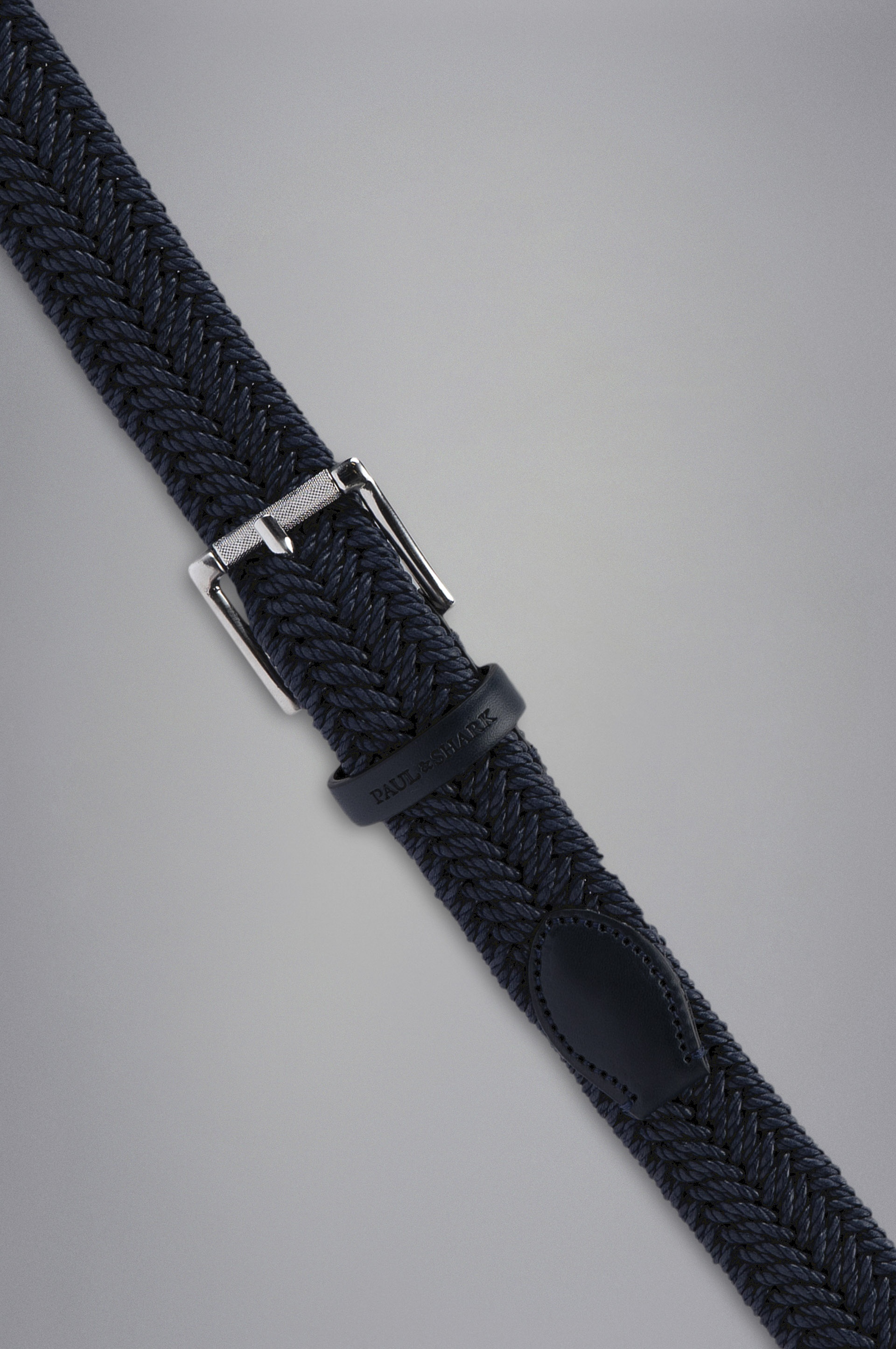 LEATHER TRIMMED WOVEN ELASTIC BELT - 2