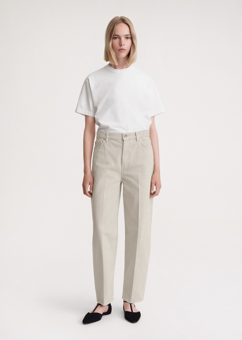 Totême Wide tapered leg denim smoke grey outlook