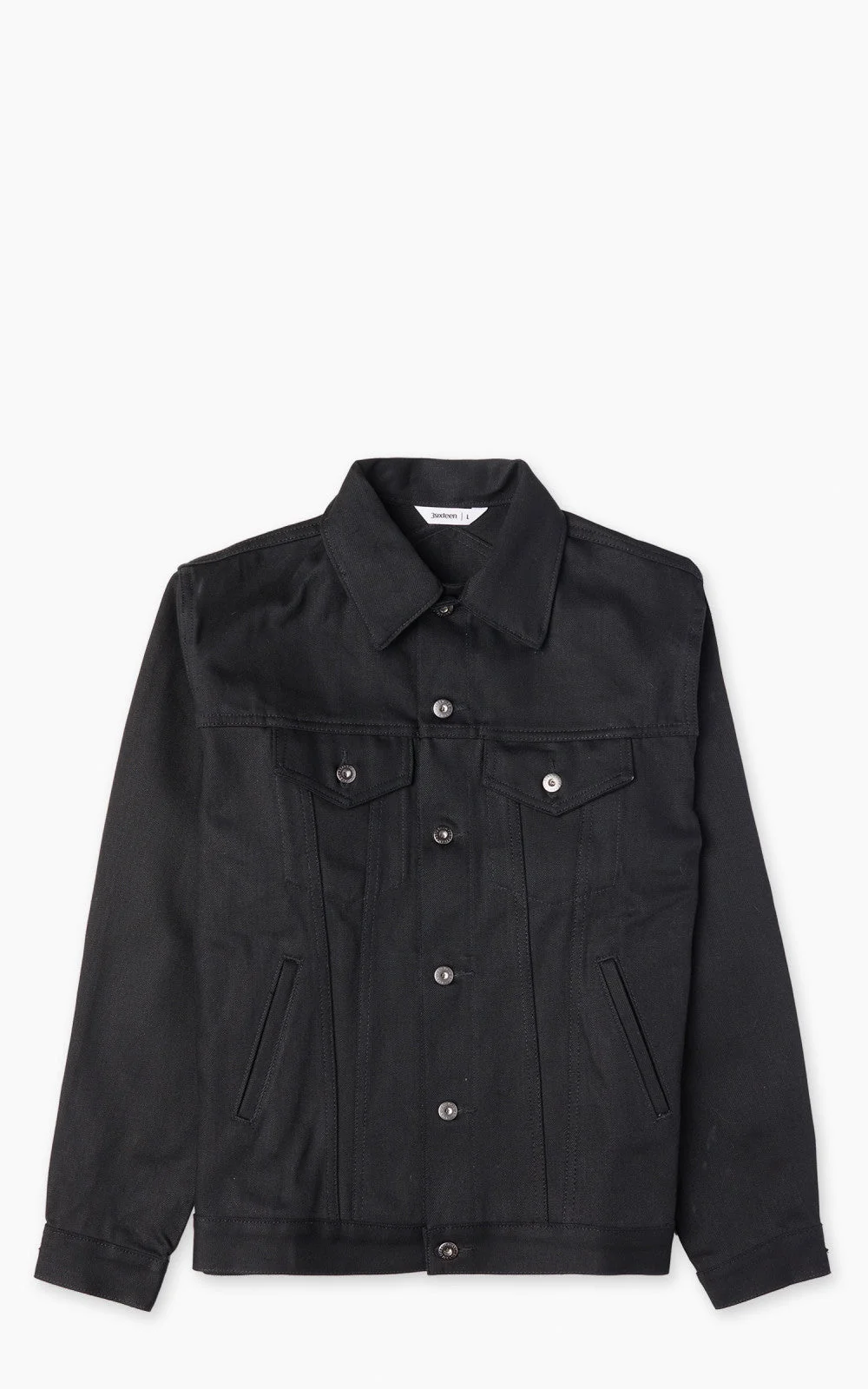 3SIXTEEN TYPE 3S DENIM JACKET SELVEDGE DOUBLE BLACK 14.5OZ - 1