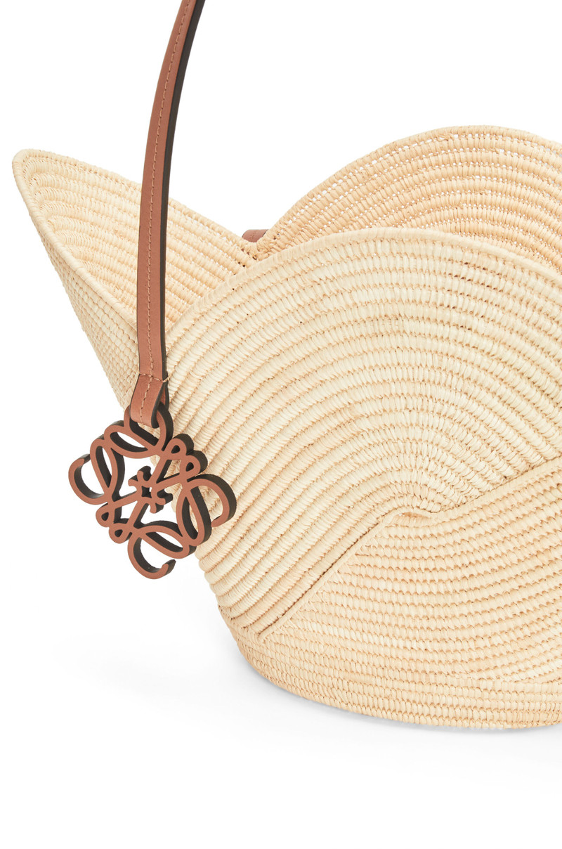 Petal basket bag in raffia and calfskin 7