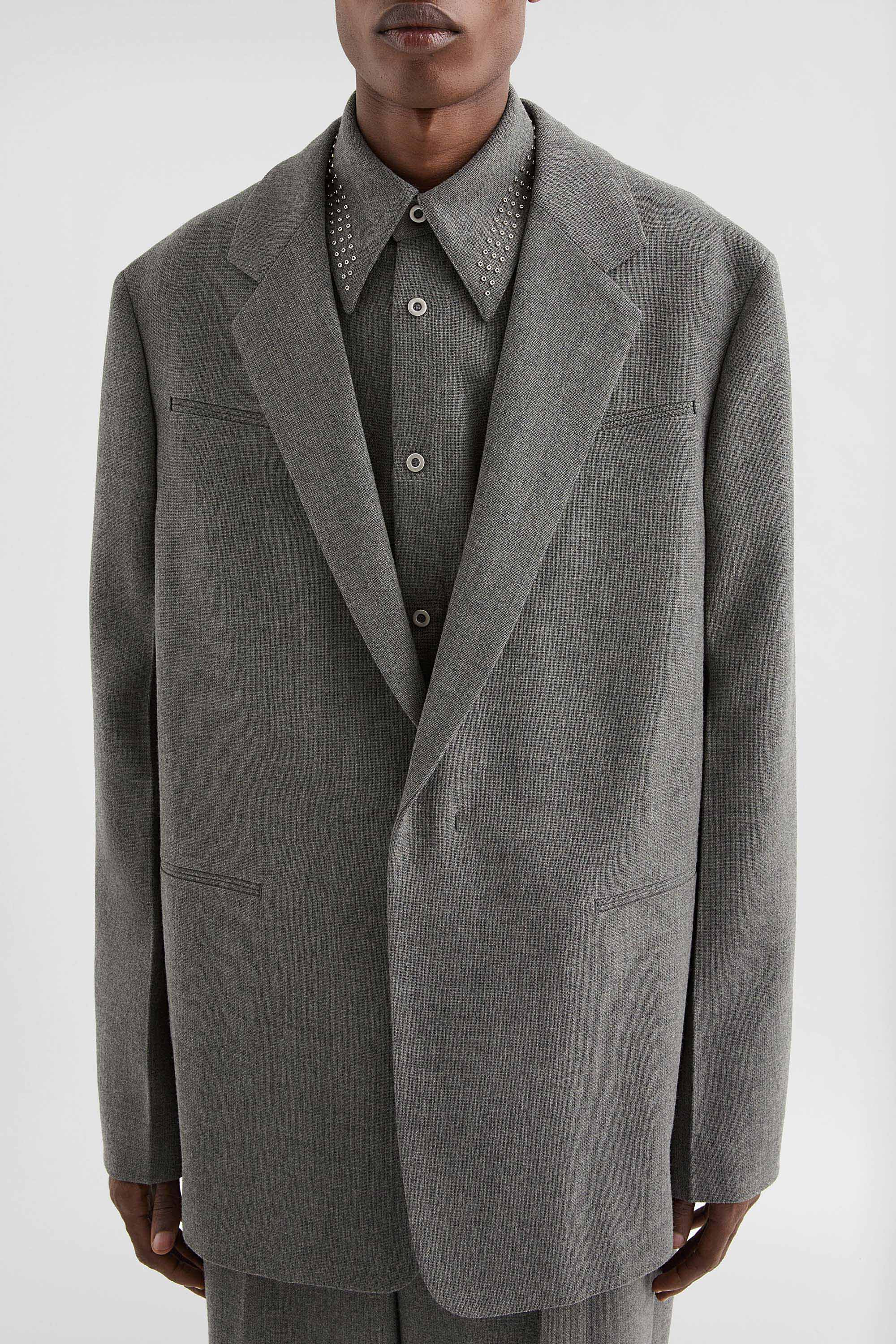 Wool Canvas Tailored Jacket - 2