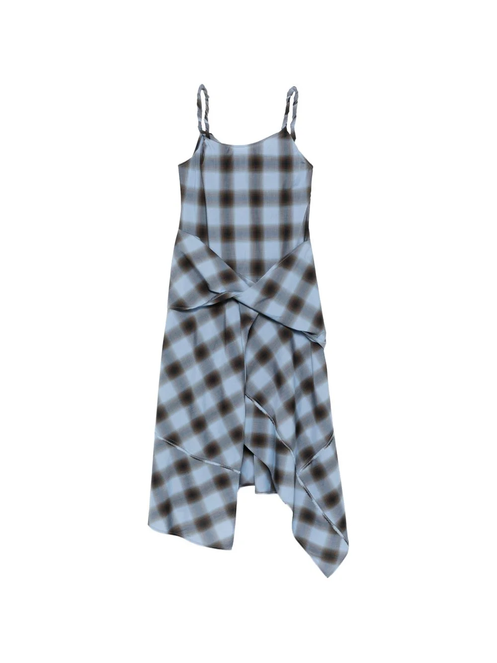 check-pattern midi dress - 1