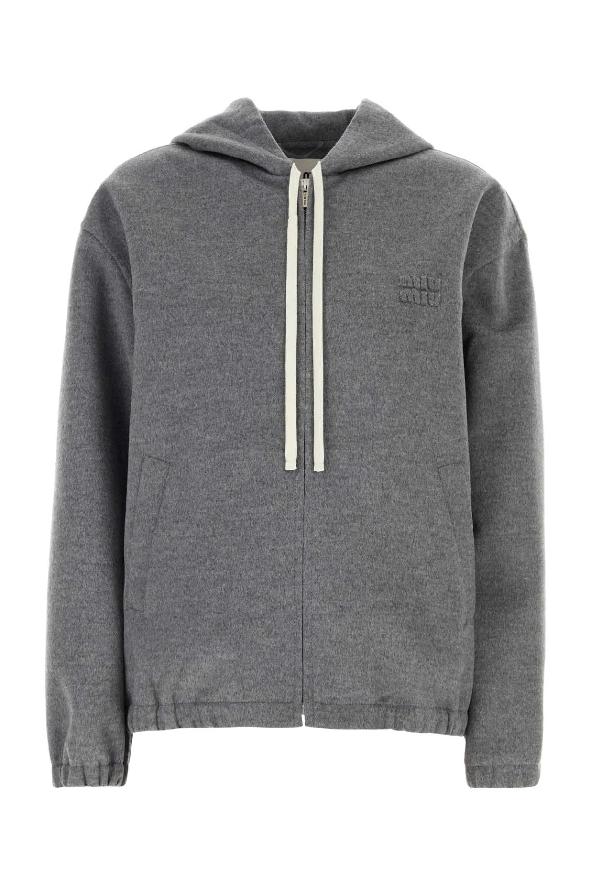 Miu Miu Women Grey Wool Blend Jacket - 1