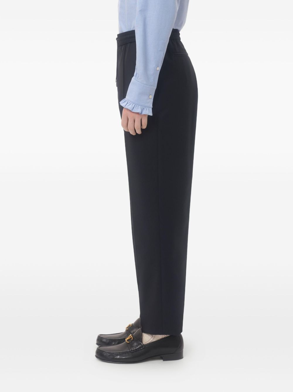 drawstring-waist tapered trousers - 3