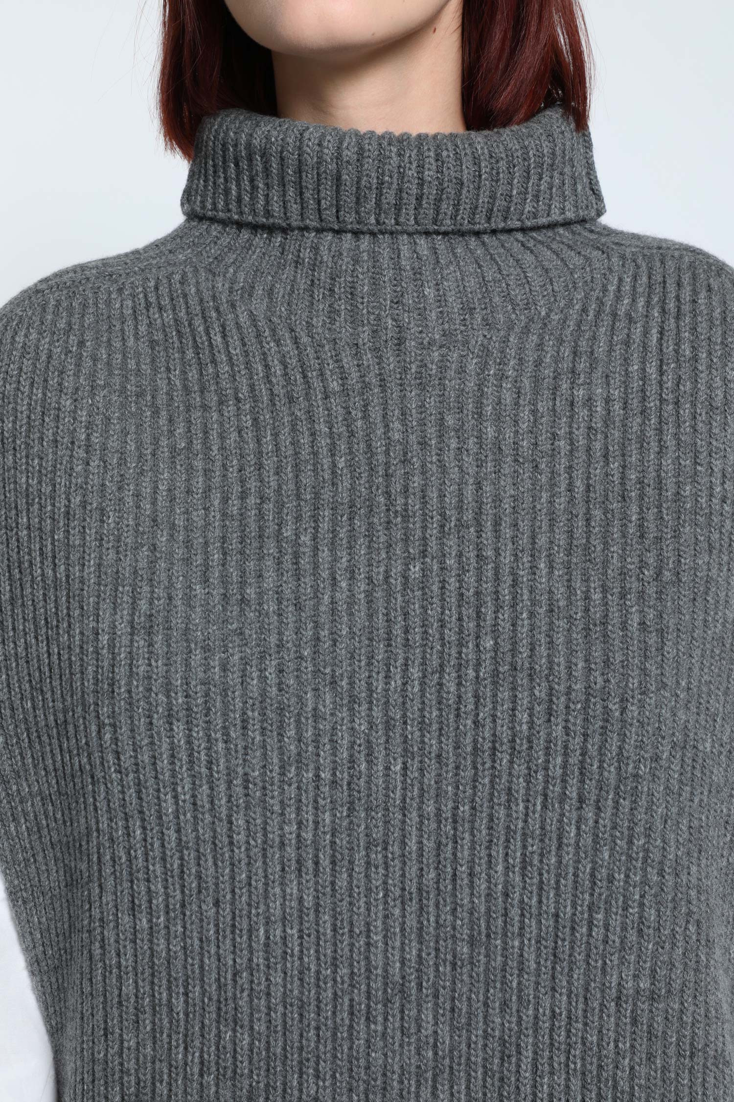 Midweight Wool High-neck Cape - 4