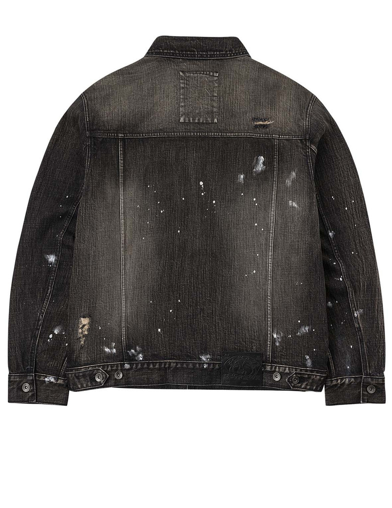 EVISU Leather Seagull Appliqué Relax Fit Denim Jacket outlook